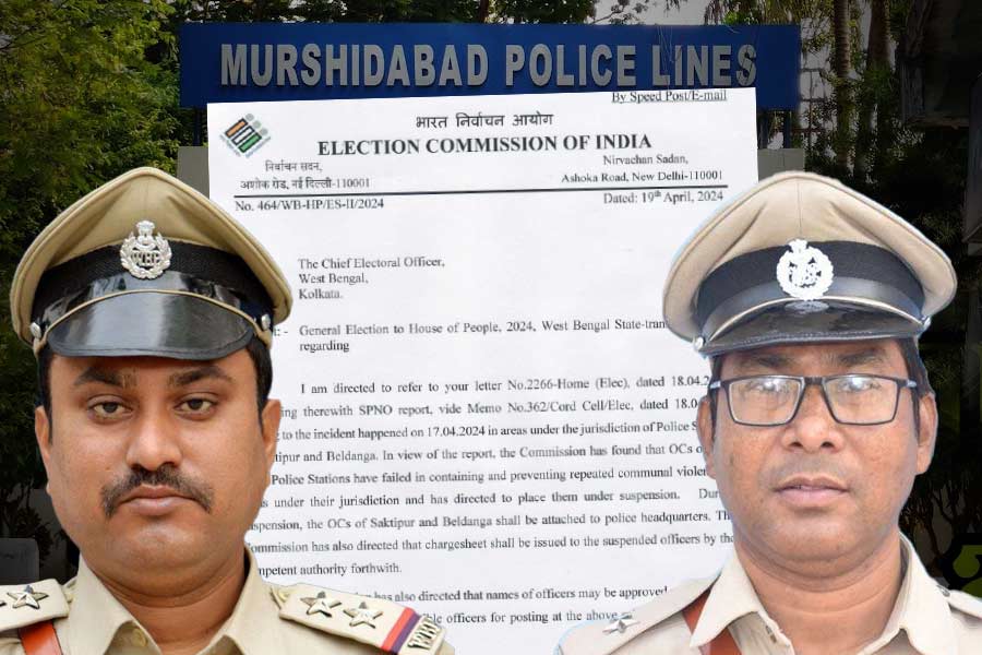 Two Police Officer in Charge  of Shaktipur and Beldanga of West Bengal has been suspended by Election Commission dgtl