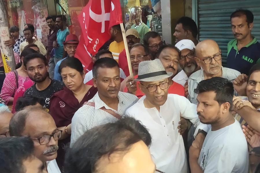 Supporters are excited after seeing veteran CPM leader Gautam deb in election campaign rally