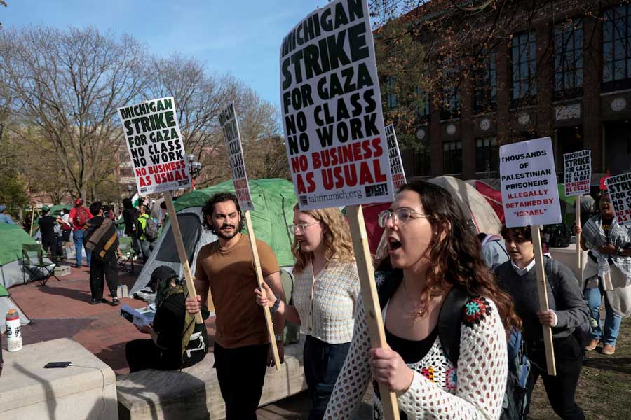 Students raised protests over the Israel-Hamas Conflict and supported Palestine in USA