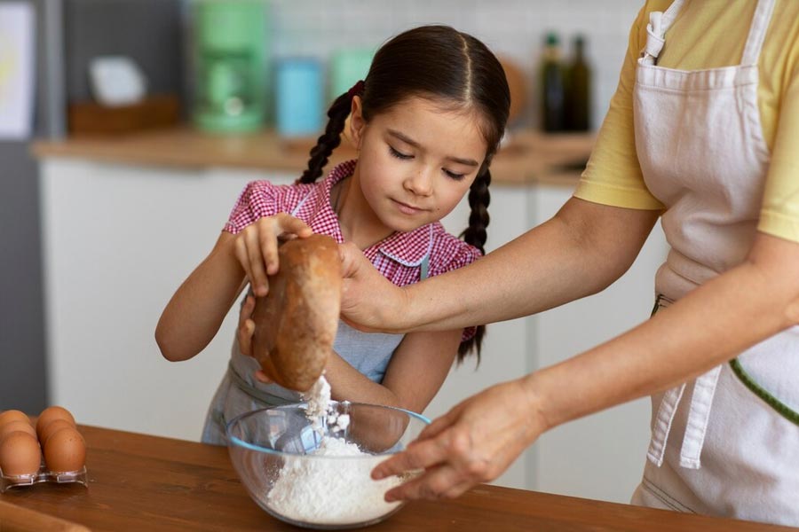 Helping in Kitchen