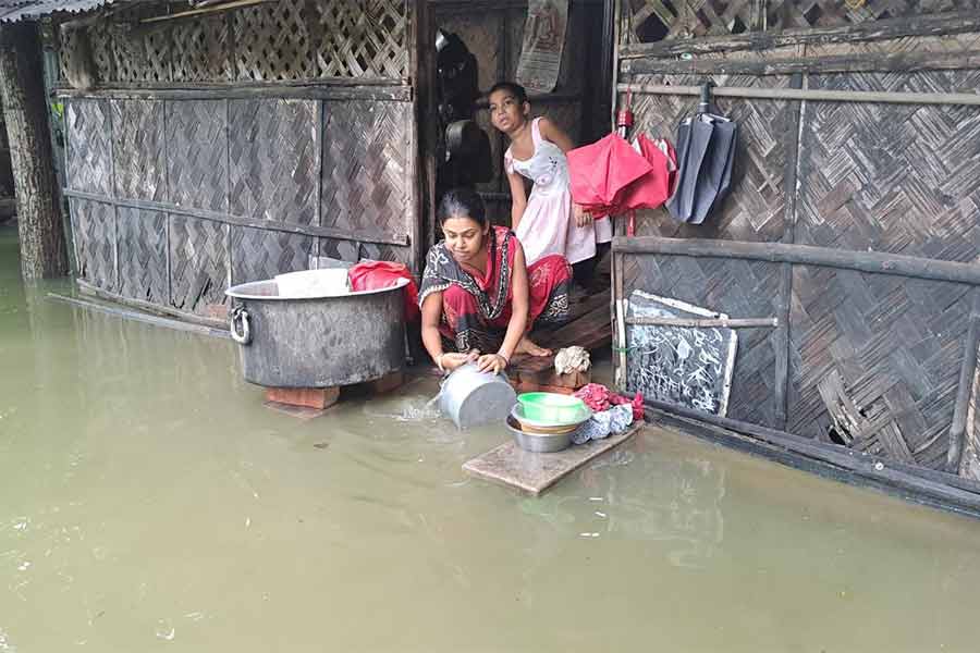 জলমগ্ন অশোকনগরের বিড়া বান্ধবপল্লি এলাকা।