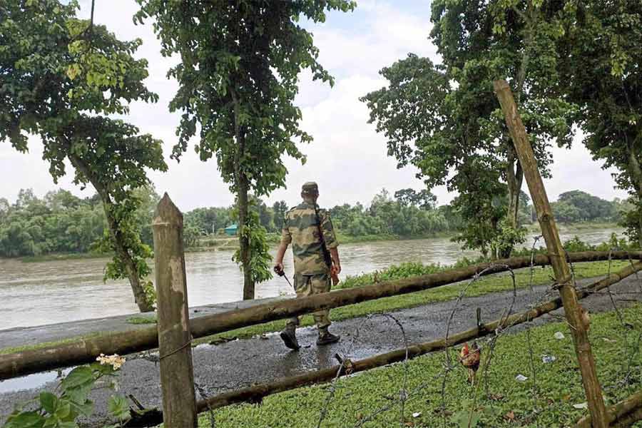 বাংলাদেশে অগ্নিগর্ভ পরিস্থিতি সীমান্তে নজরদারি বাড়িয়েছে বিএসএফ ফাঁসি দেওয়া খোলা সীমান্তে চলছে টহলদারি।