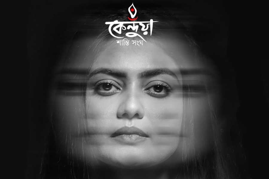 Actress and Jadavpur TMC MP Saayoni Ghosh is the face of Kendua Shanti Sangh’s Durga puja this year