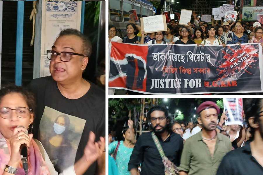 sujon neel mukherjee, badshah maitra, sudipta chakraborty protest against RG Kar incident