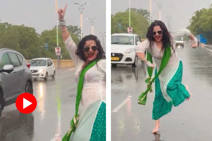 Woman danced on busy road in rain, caught attention of UP police