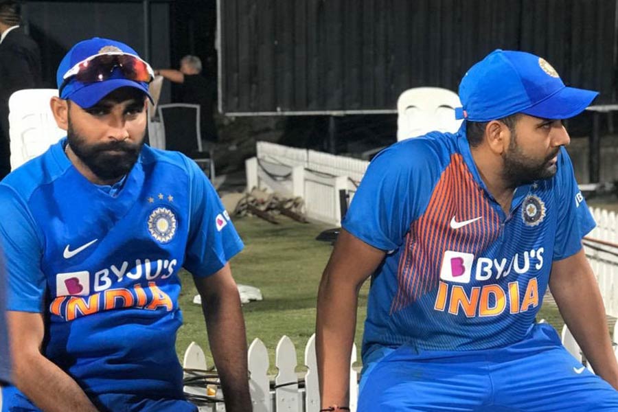 Picture of Mohammed Shami and Rohit Sharma