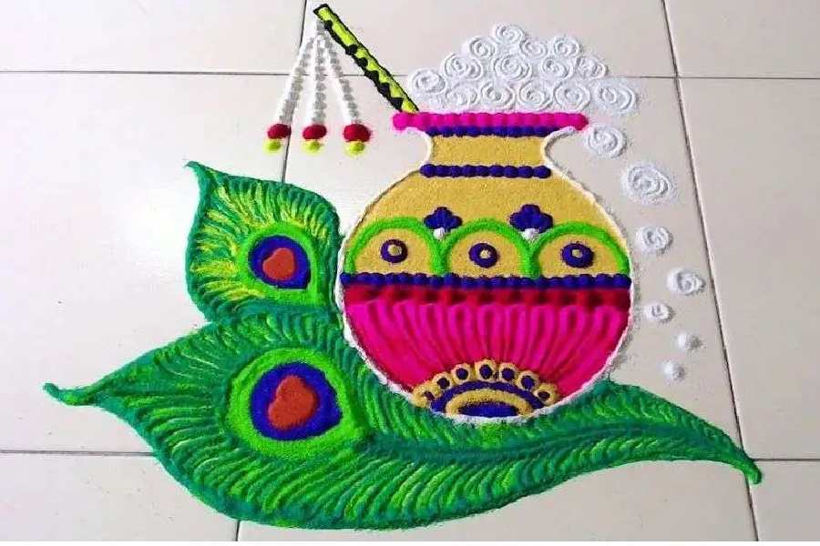 রঙ্গোলি দিয়েও সাজিয়ে তুলতে পারেন ঘর।