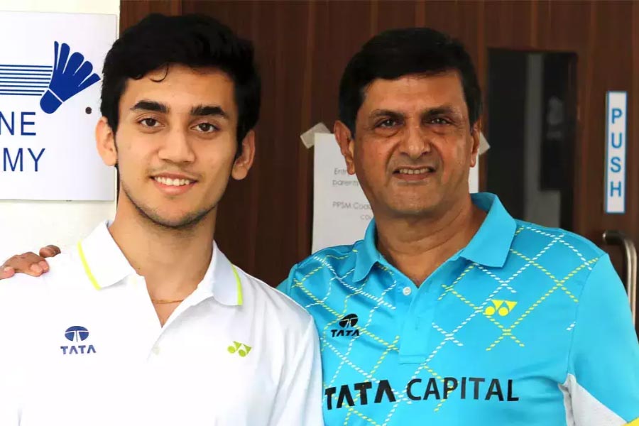 Picture of Lakshya Sen and Prakash Padukone