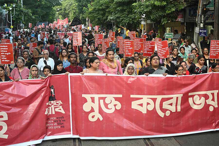 সংগ্রাম: আর জি কর-কাণ্ডে ন্যায়বিচারের দাবিতে নাগরিক মিছিল। ২৯ অগস্ট, কলকাতা।