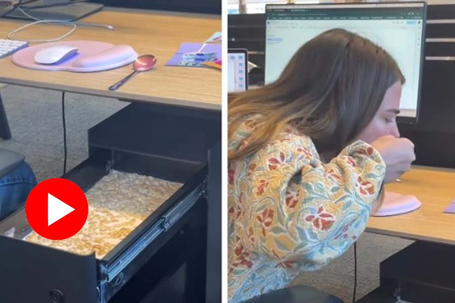 Office colleague’s locker full with milk and corn flakes, video went viral