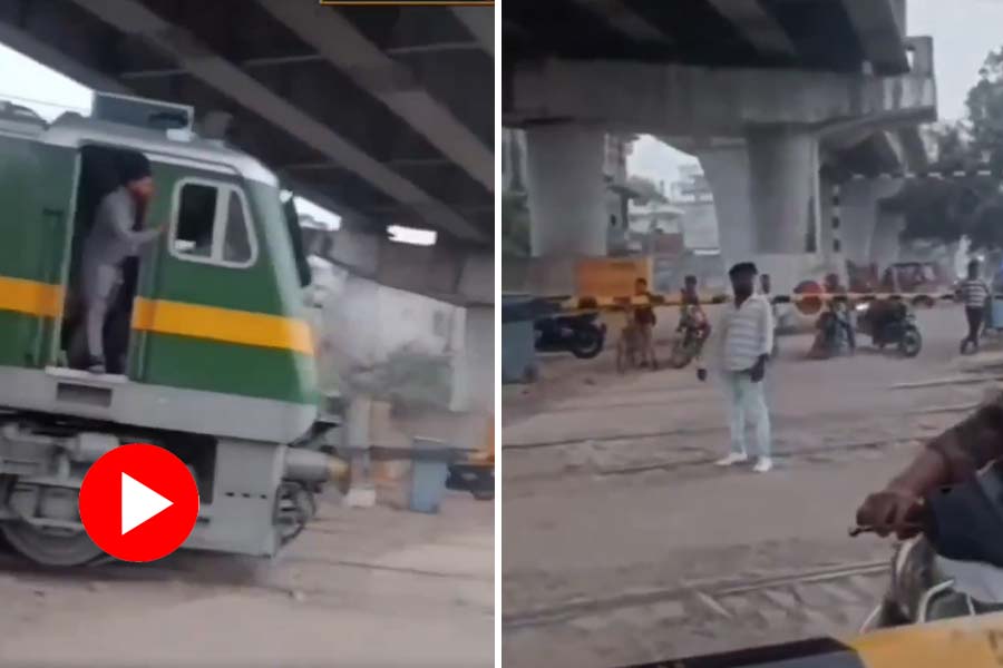 A person stood in front of the train for which had to be stopped