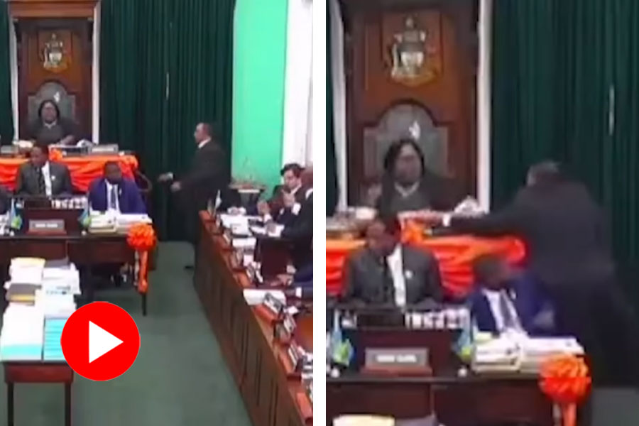 Video of Bahamas Parliament member throws parliamentary mace out of window goes viral