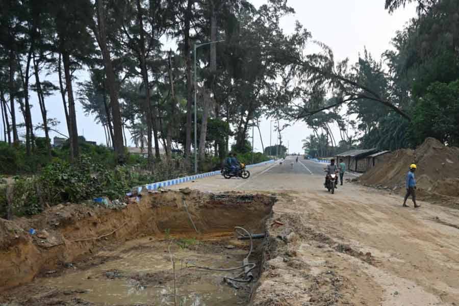 দিঘায় পুরোনো জগন্নাথ মন্দিরের যাওয়ার পথে চৈতন্যদ্বার তৈরি হচ্ছে।