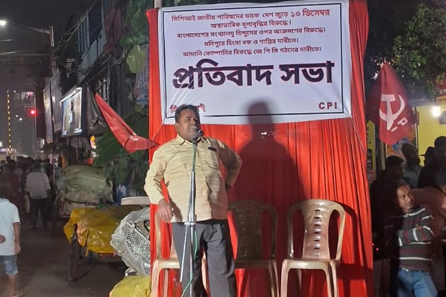 সিপিআইয়ের প্রতিবাদ দিবস। কলকাতায়।