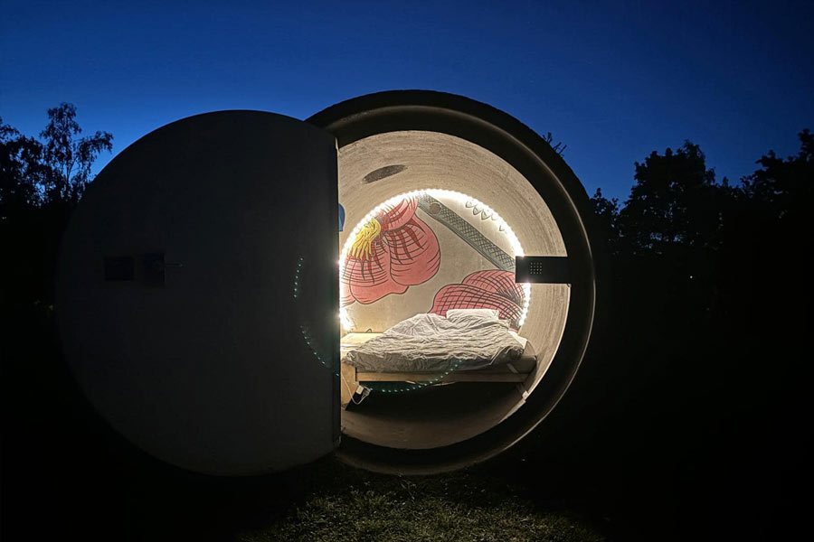 World smallest hotel rooms in sewerage pipe in Germany