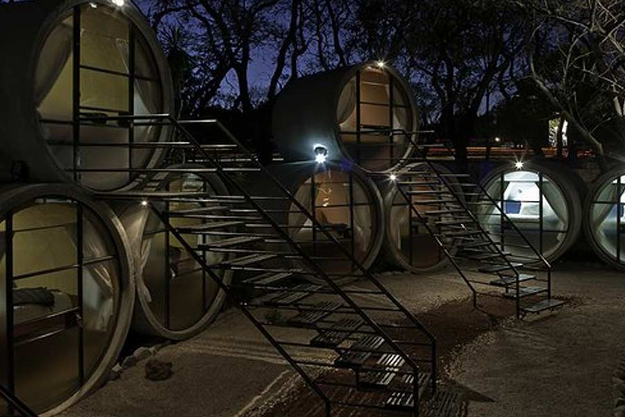 World smallest hotel rooms in sewerage pipe in Germany