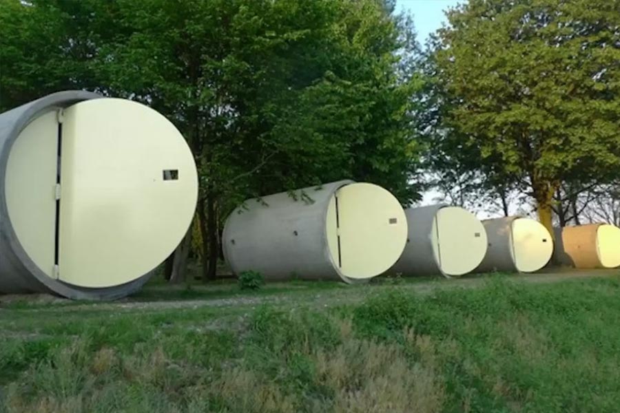 World smallest hotel rooms in sewerage pipe in Germany