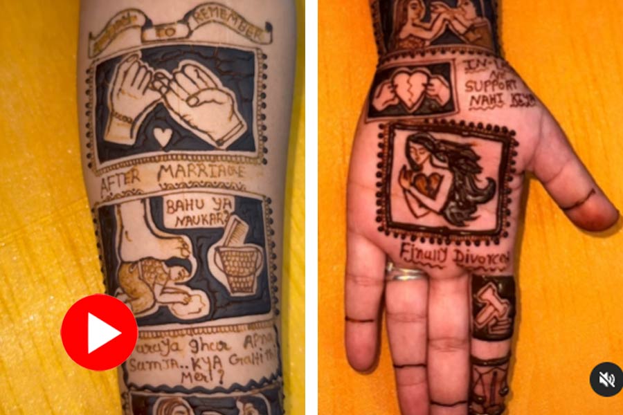 Woman shares story of failed marriage on mehendi art work, video went viral