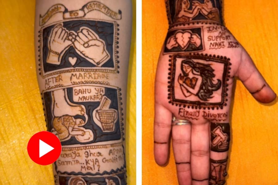 Woman shares story of failed marriage on mehendi art work, video went viral