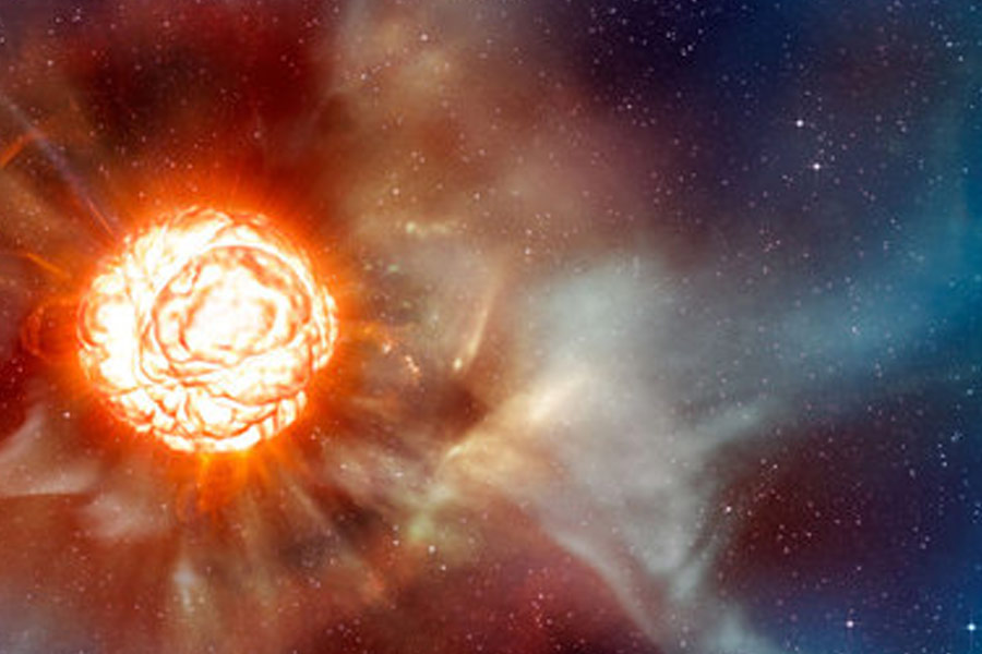 Red giant star cw leonis is dying