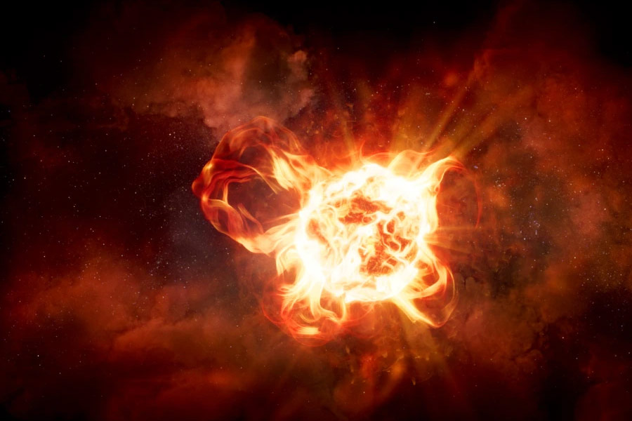 Red giant star cw leonis is dying