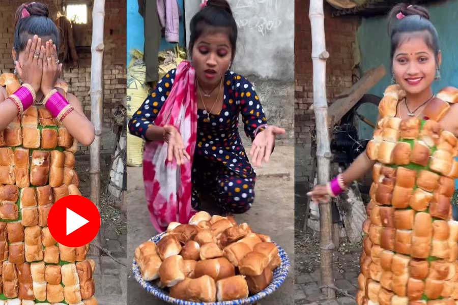 Video of a woman wears breads as dress and making reel goes viral