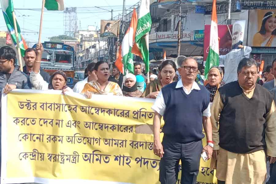 Congress continues protest on Ambedkar issue