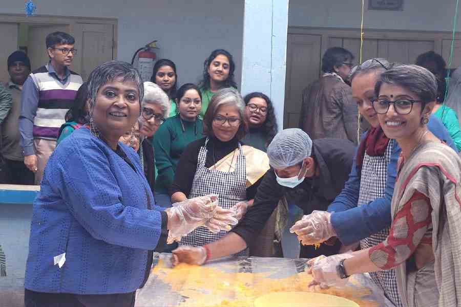 Cake Mixing ceremony at Pratyay half-way home for cured mental patients