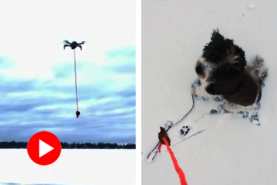 An Indian-origin resident, used his drone to rescue a dog stranded on a frozen lake in new jersey