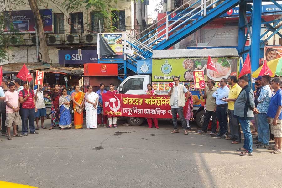 অম্বেডকর নিয়ে সিপিআইয়ের প্রতিবাদ। কলকাতায়