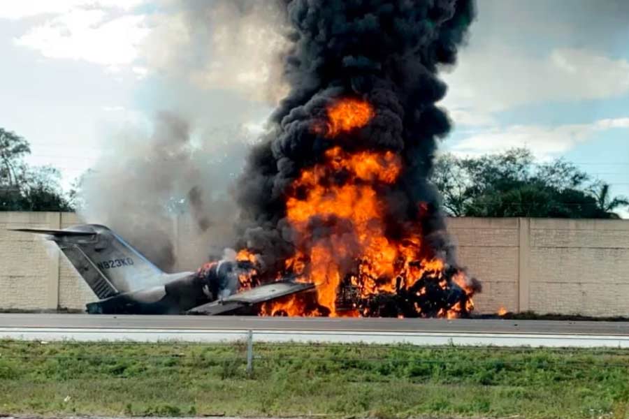 2 death after Private Jet crashes onto Highway