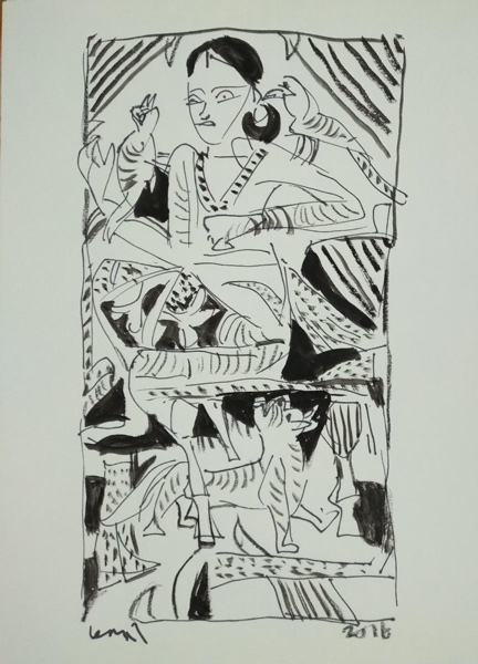 কে জি সুব্রহ্মণ্যনের চিত্রকর্ম।