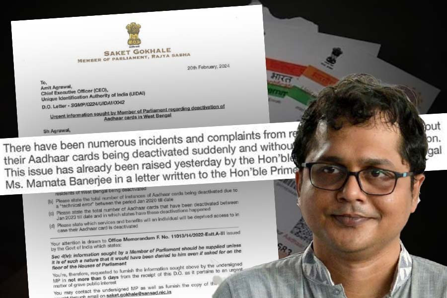 TMC MP Saket Gokhale wrote a letter to Aadhaar authority on controversy