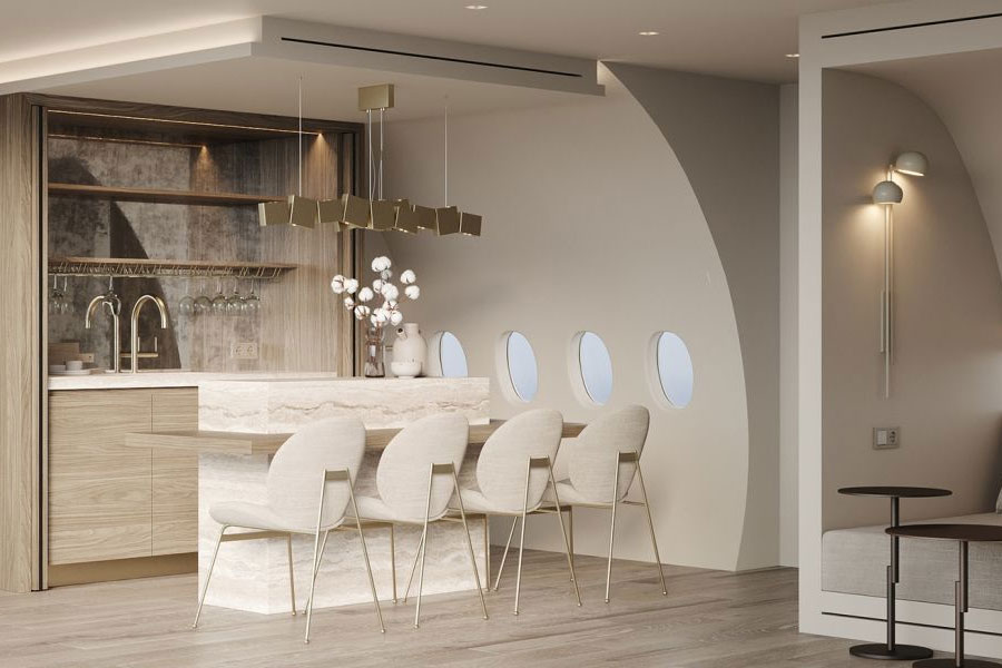 স্মার্ট বে়ডরুমের সঙ্গেও রয়েছে একটি বাথটাব। তবে এই বাথটাবের আকার অনেকটাই বড়।