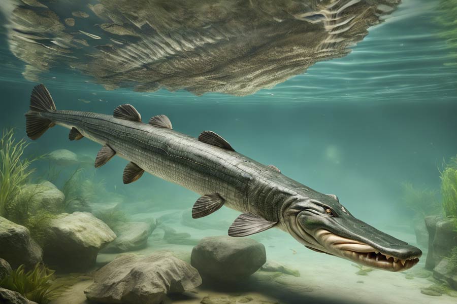 মুখ কুমিরের মতো, আদতে মাছ। ১০ কোটি বছর আগে থেকে অ্যালিগেটর গার প্রজাতির মাছের অস্তিত্ব রয়েছে। প্রধানত উত্তর আমেরিকায় এই মাছের সন্ধান মেলে।