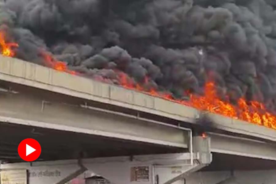 Fire at Punjab flyover after oil tanker overturned