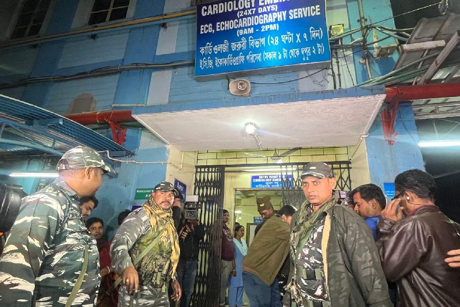 Ambulance near cabin of Sujay Krishna Bhadra in SSKM hospital