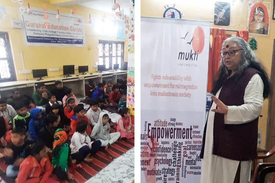Child rights activist Ananya Chakraborty visits Mukti and conducts a workshop for children
