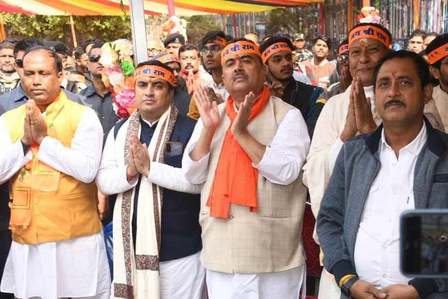 BJP leader Suvendu Adhikari program from North to South Kolkata on the inauguration day of Ram Mandir