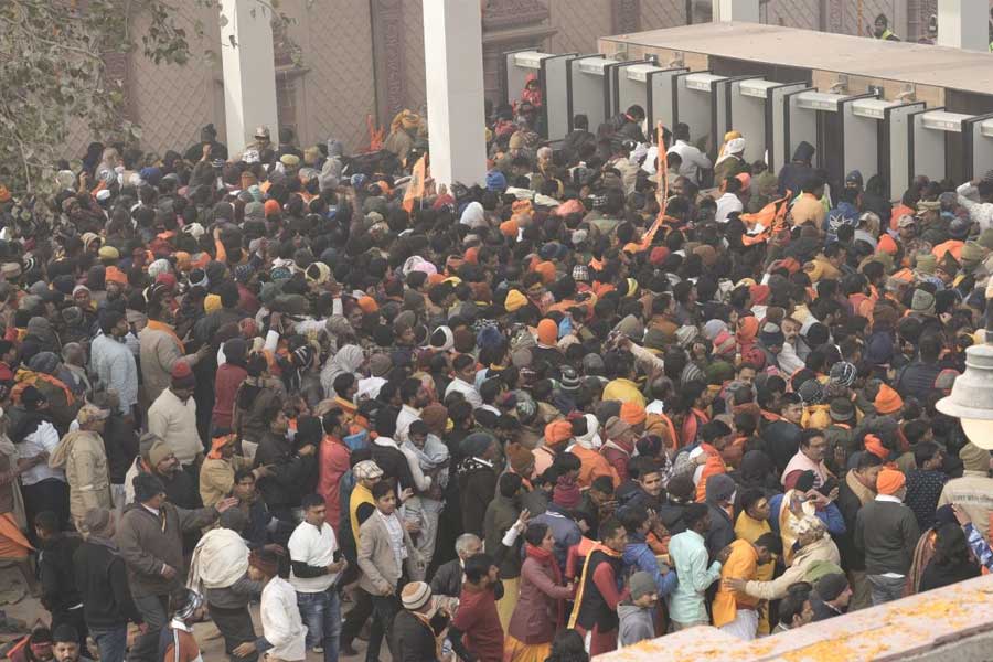 Massive rush at Ram Temple in Ayodhya day after its grand inauguration