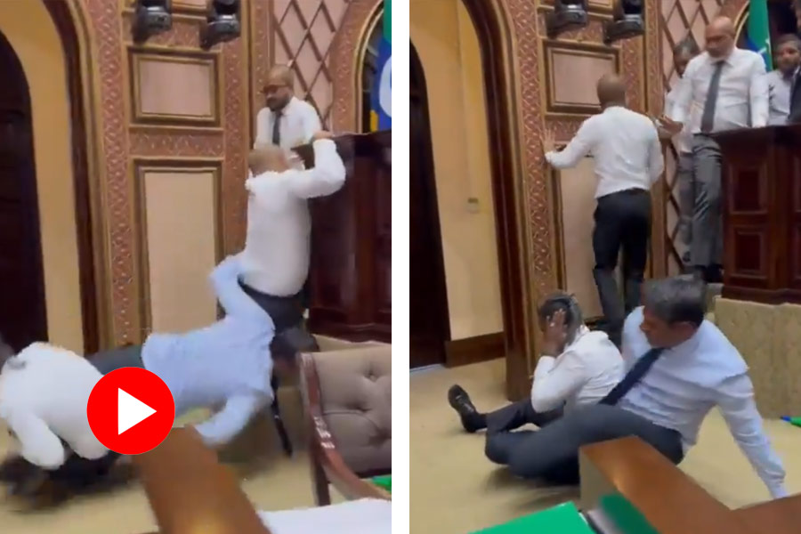 Maldives parliament erupts in chaos as lawmakers clash in a key session
