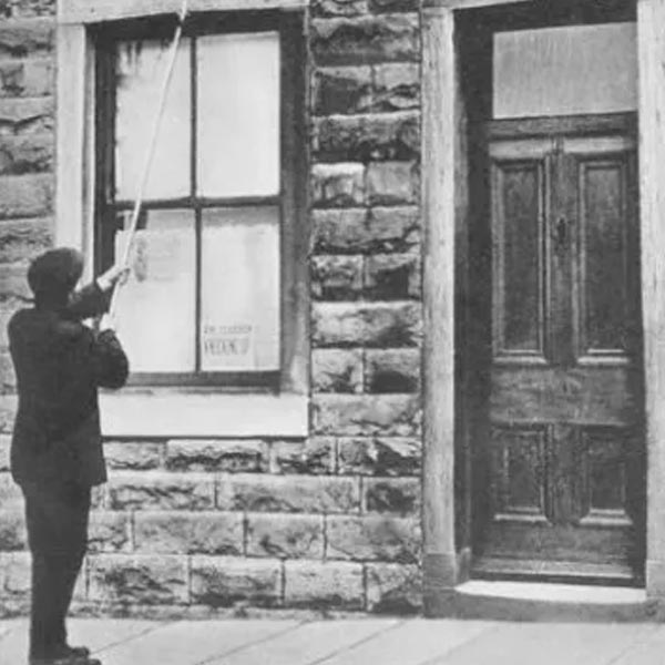 In industrial Britain, knocker uppers used to wake up the workers