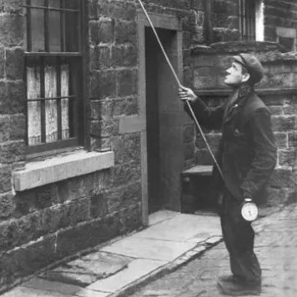In industrial Britain, knocker uppers used to wake up the workers