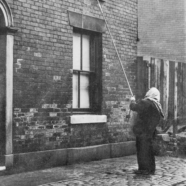 In industrial Britain, knocker uppers used to wake up the workers