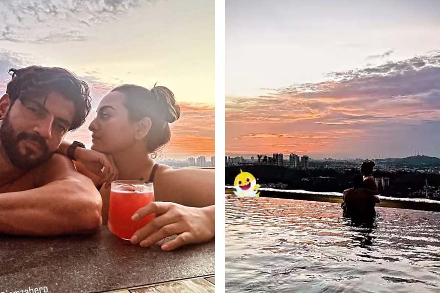 Sonakshi Sinha Shares Photo Where she enjoys Sunset With Zaheer Iqbal After brother luv sinha statement