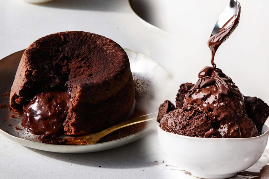 সহজে বানিয়ে নিন চকো লাভা কেক ও চকোলেট আইসক্রিম।
