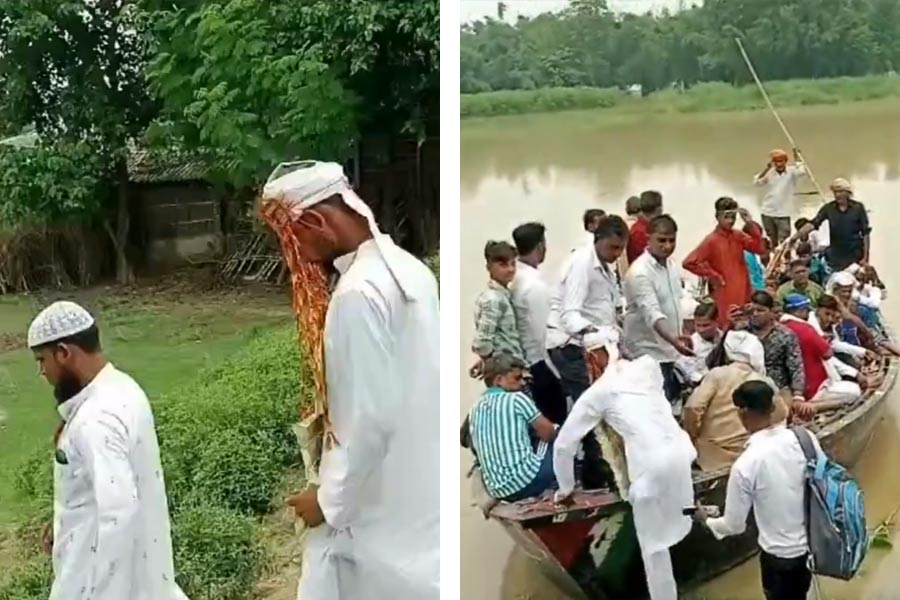 Bihar groom reaches bride’s house by boat as flood hits the district