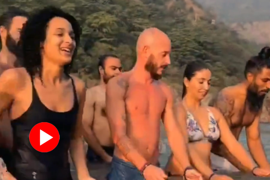 Video of foreigners talking bath wearing bikini In Rishikesh sparks controversy