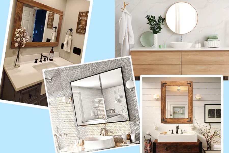 রকমারি আয়না ব্যবহারে বদলে যেতে পারে স্নানঘরের একঘেয়ে ছবি।