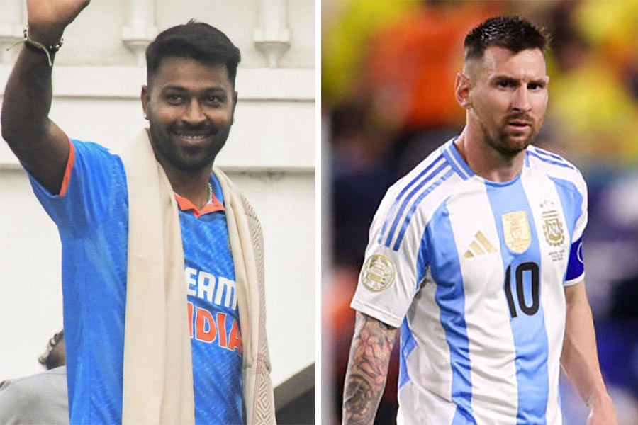 picture of Hardik Pandya and Lionel Messi